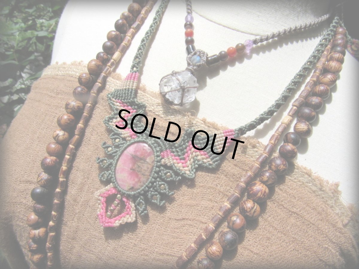 画像15: 1点物★上質ロードナイトの南米風デザインネックレス*パワーストーン天然石*ヒッピー (15)