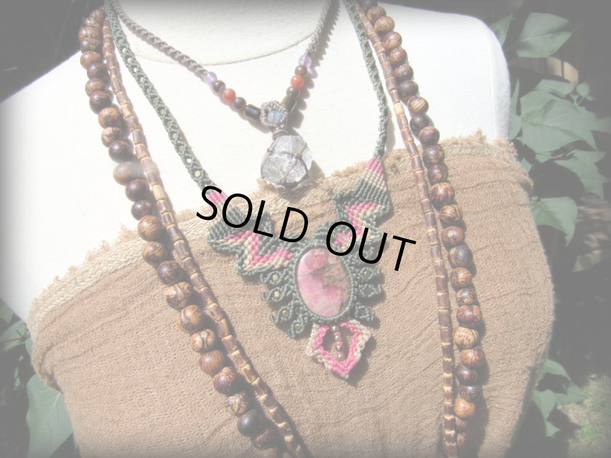 画像16: 1点物★上質ロードナイトの南米風デザインネックレス*パワーストーン天然石*ヒッピー (16)