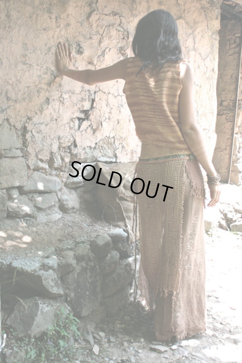 画像3: 再入荷★ハンドメイド♪ナチュラルトライバルなアースカラーロング巻きスカート*ネイティブアメリカン*ボヘミアン*ヒッピー*boho (3)