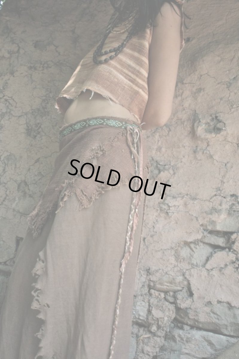 画像4: 再入荷★ハンドメイド♪ナチュラルトライバルなアースカラーロング巻きスカート*ネイティブアメリカン*ボヘミアン*ヒッピー*boho (4)