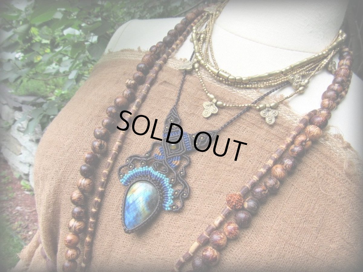 画像9: 1点物☆大ぶり虹色ラブラドライトのデザインネックレス*マクラメ*天然石*パワーストーン (9)