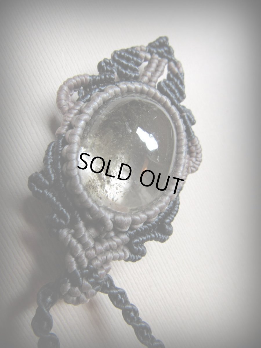 画像7: ファントム入り大ぶりガーデンクォーツのマクラメ編みネックレス*グリーンファントム*庭園水晶*天然石*パワーストーン (7)