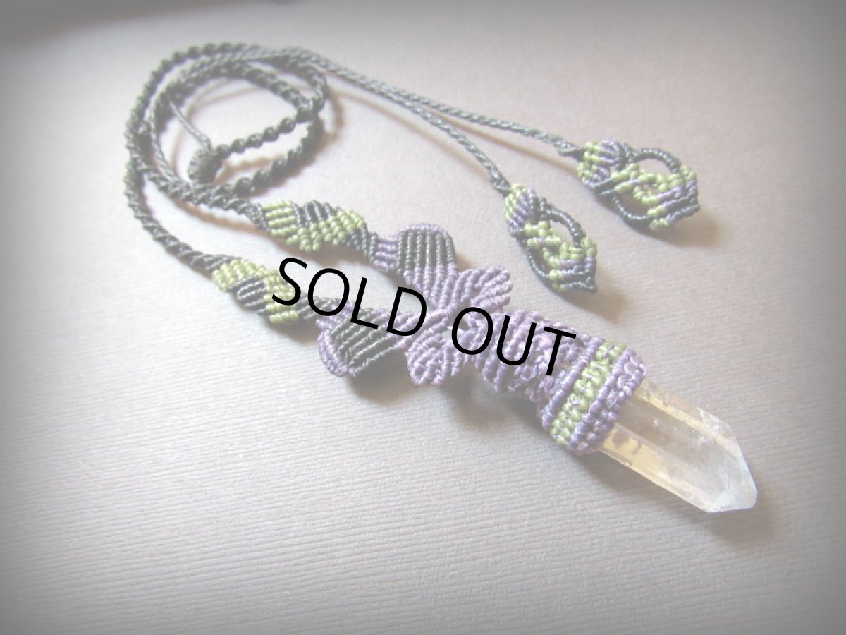 画像3: 浄化の石★クリスタルクォーツ水晶原石ポイントのマクラメ編みネックレス/クリアクォーツ*ヒマラヤクリスタル (3)