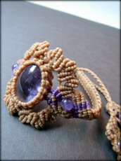 画像2: アメジストのマクラメ編みデザインブレスレット*アメシスト*紫水晶*天然石*パワーストーン (2)