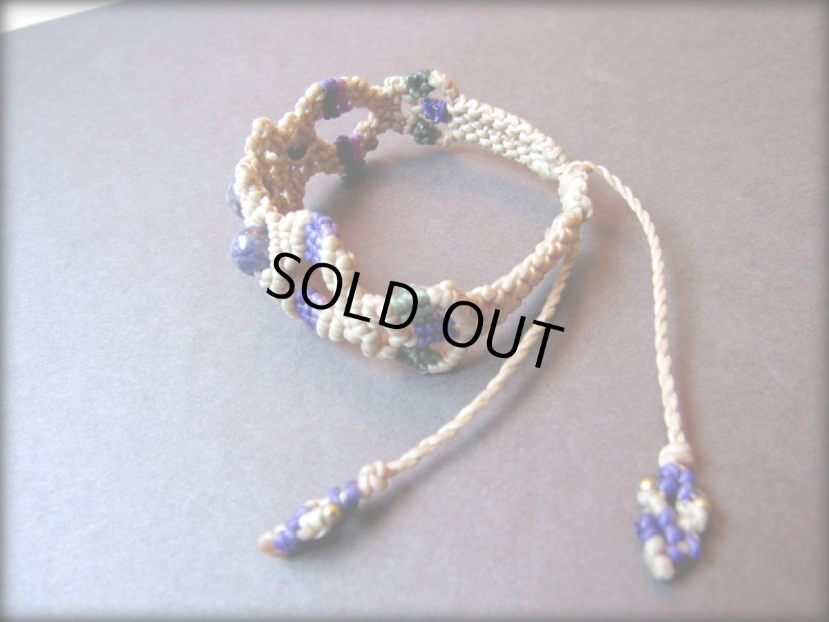 画像9: 癒しの天然石チャロアイトのマクラメ編みブレスレット*アメシスト*紫水晶*パワーストーン (9)