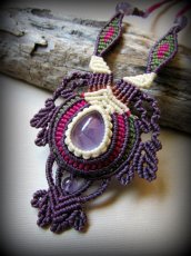 画像8: アメジストのハンドメイド手編みネックレス*紫水晶*アメシスト*天然石*マクラメ (8)