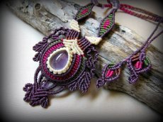 画像9: アメジストのハンドメイド手編みネックレス*紫水晶*アメシスト*天然石*マクラメ (9)