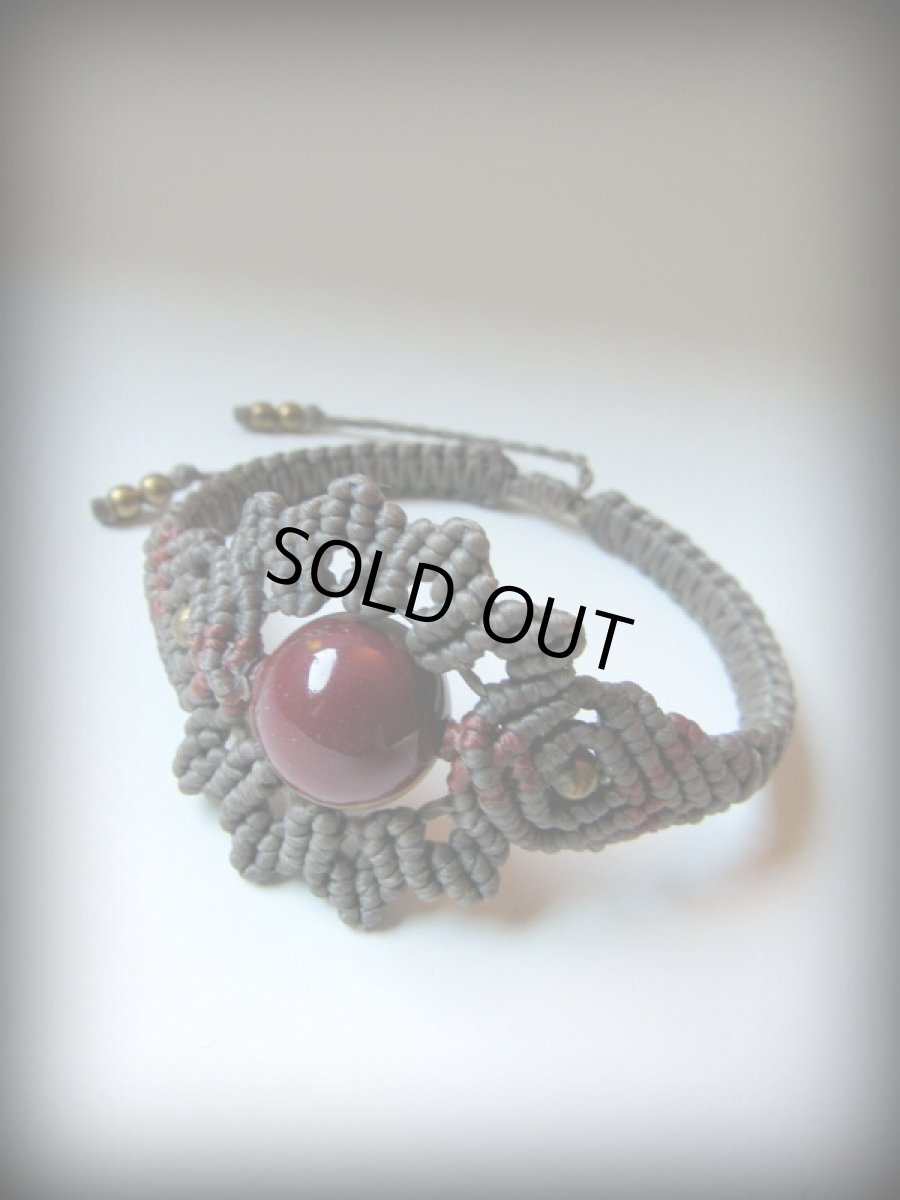 画像9: オーストラリア産 大粒ムーカイトのマクラメ編みブレスレット/バングル*ハンドメイド*パワーストーン (9)