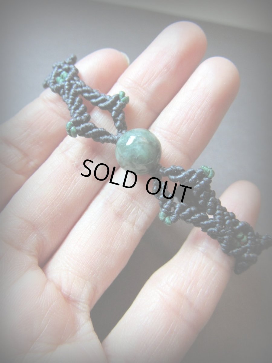 画像4: ジェイド/翡翠マクラメ編みブレスレット*天然石パワーストーン* (4)