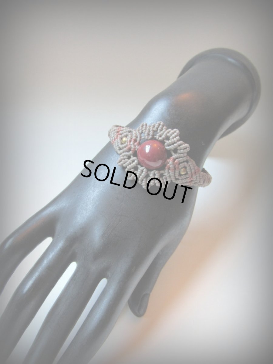 画像12: オーストラリア産 大粒ムーカイトのマクラメ編みブレスレット/バングル*ハンドメイド*パワーストーン (12)