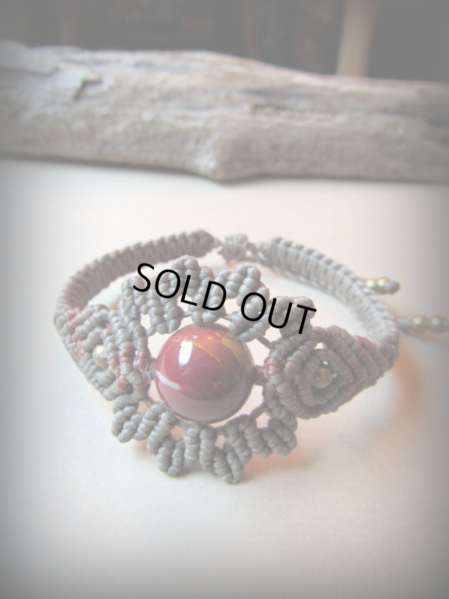 画像8: オーストラリア産 大粒ムーカイトのマクラメ編みブレスレット/バングル*ハンドメイド*パワーストーン (8)