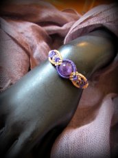 画像5: 大粒アメジストのマクラメ編みブレスレット*紫水晶*天然石*ハンドメイド手編み (5)