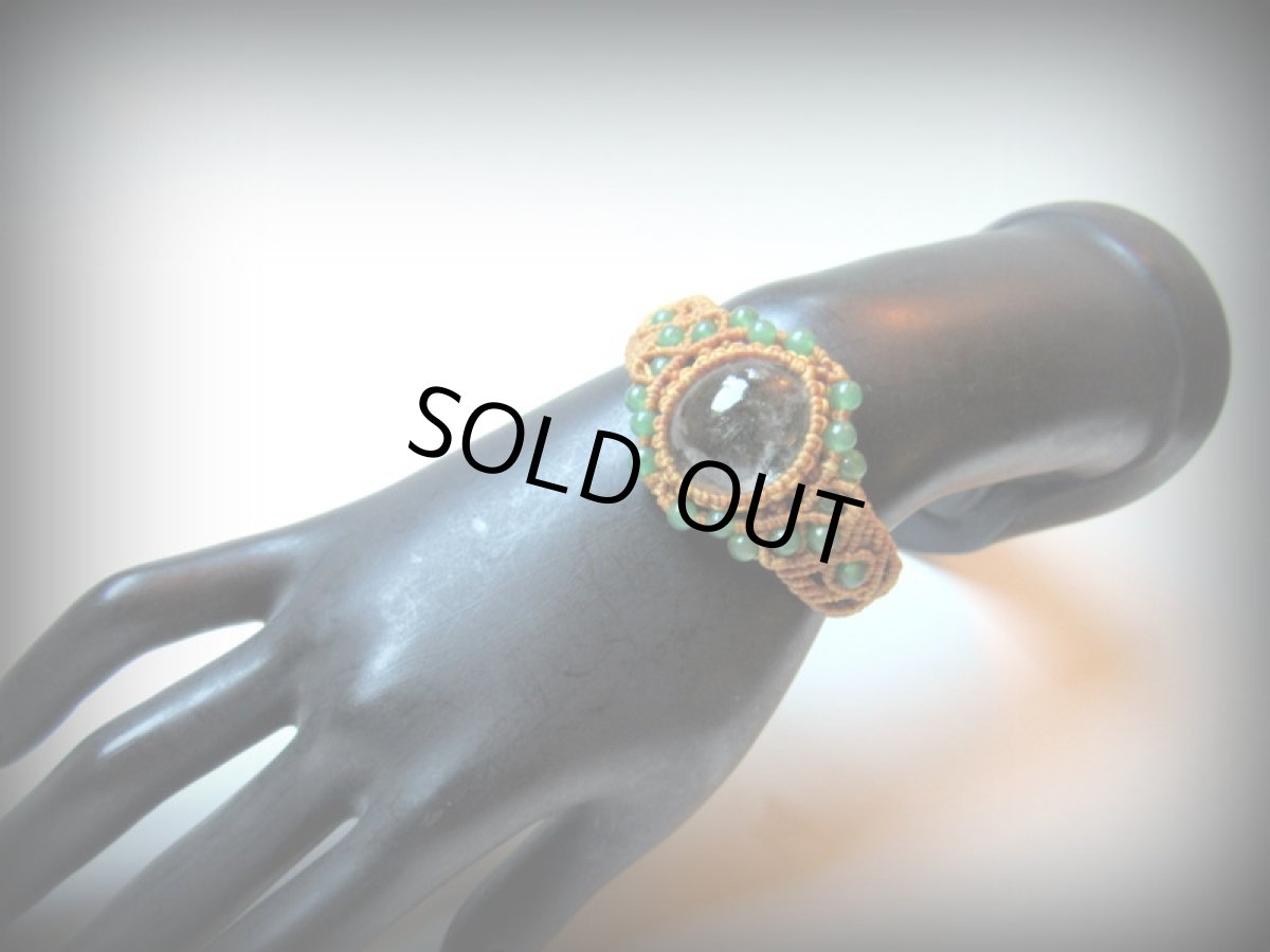 画像6: ガーデンクォーツ＆グリーンアベンチュリンのマクラメ編みブレスレット*庭園水晶*クローライト (6)