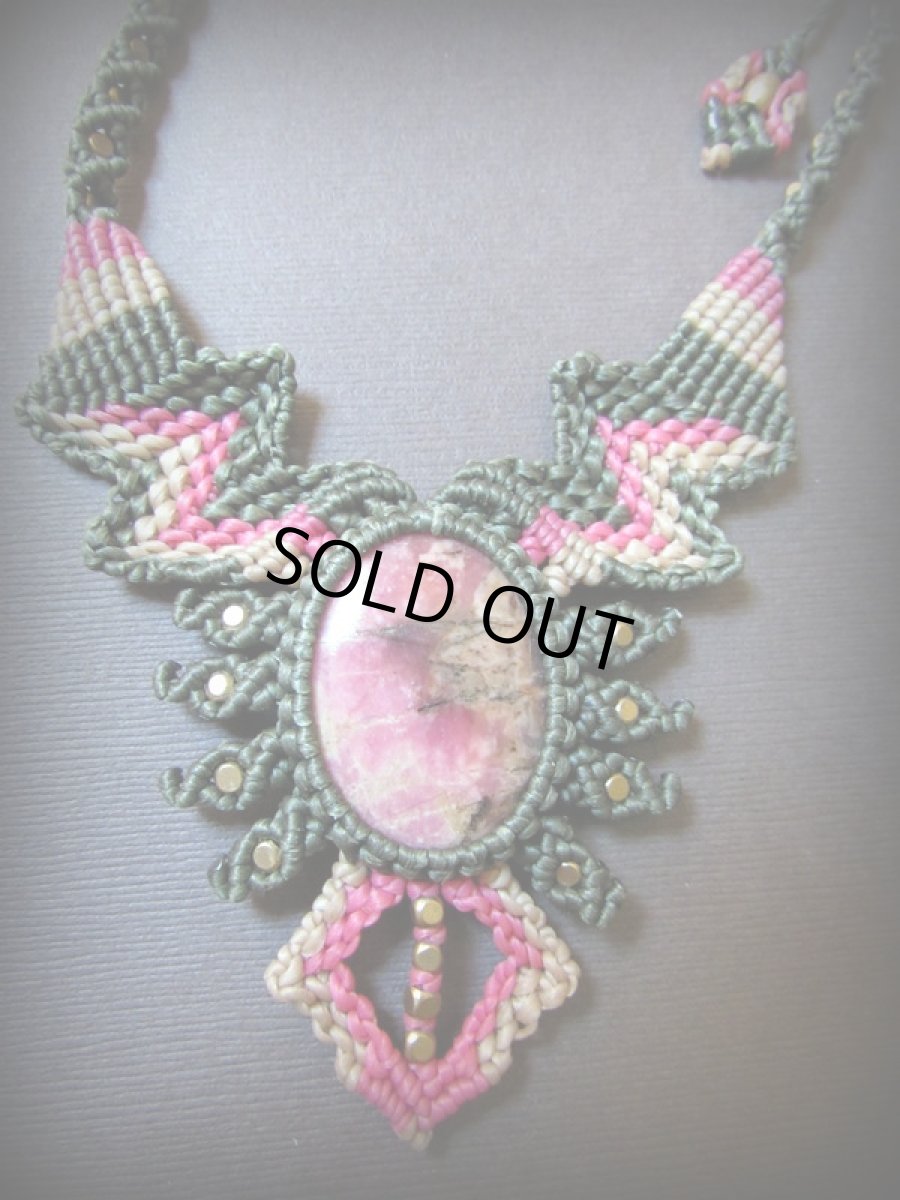 画像7: 1点物★上質ロードナイトの南米風デザインネックレス*パワーストーン天然石*ヒッピー (7)