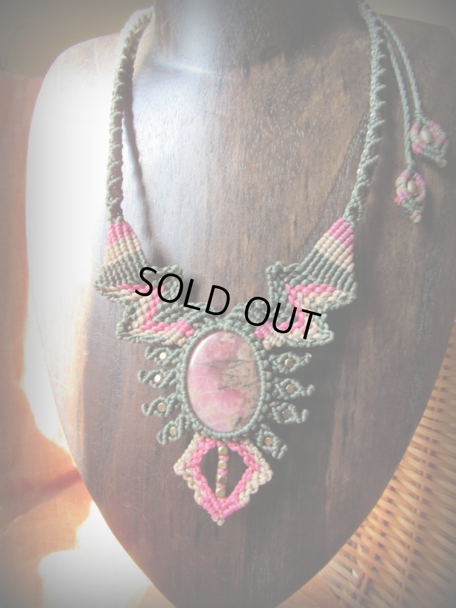 画像10: 1点物★上質ロードナイトの南米風デザインネックレス*パワーストーン天然石*ヒッピー (10)