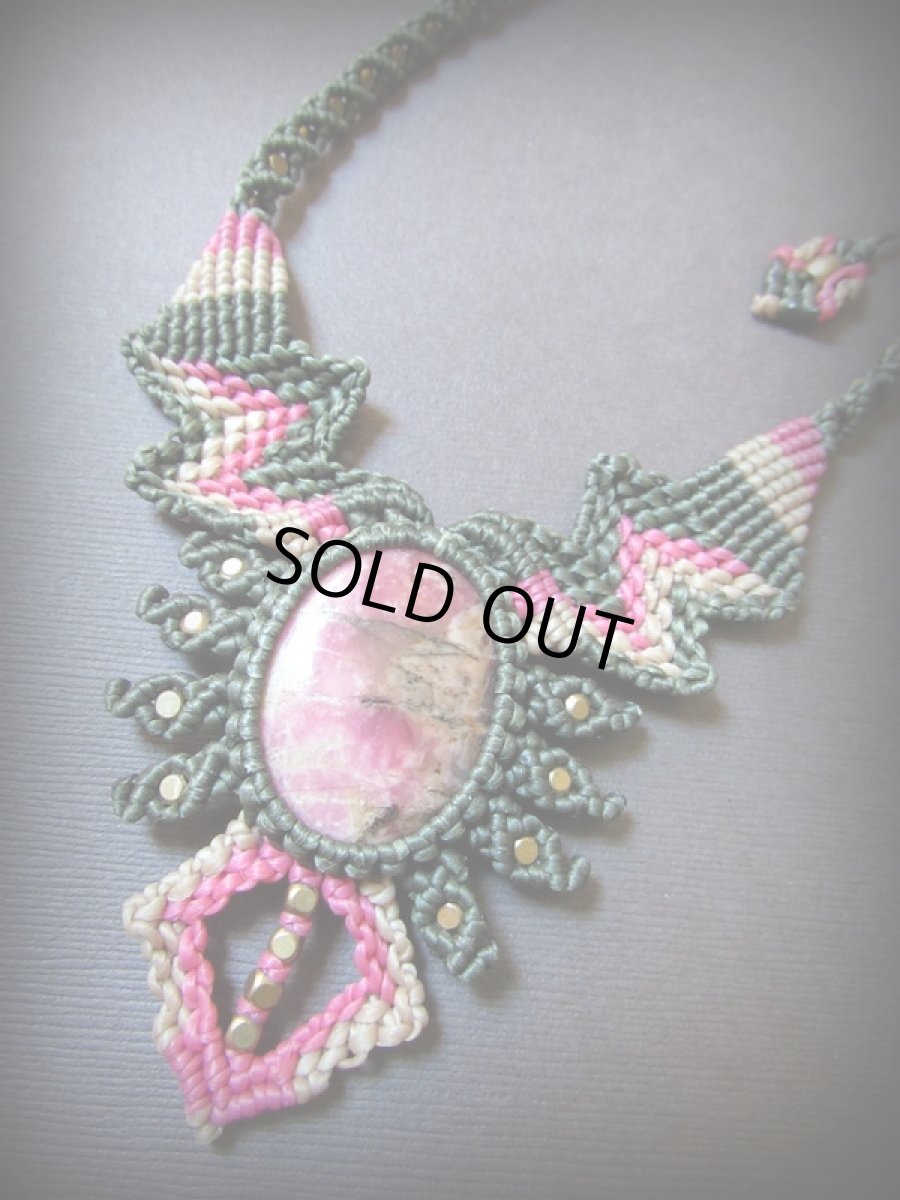 画像9: 1点物★上質ロードナイトの南米風デザインネックレス*パワーストーン天然石*ヒッピー (9)