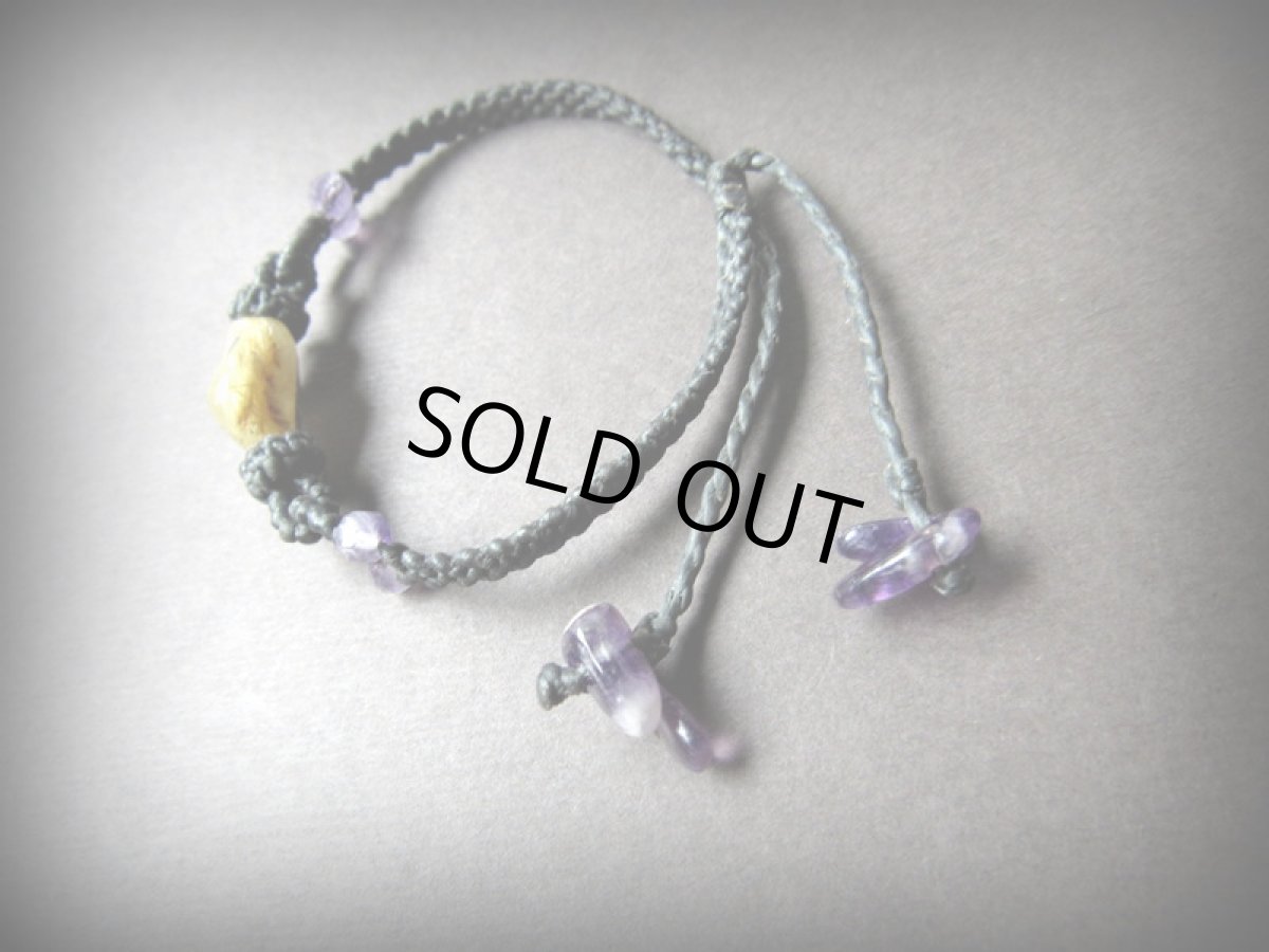 画像7: ゴールドルチルクォーツ&アメジスト天然石ブレスレット*ハンドメイド*マクラメ*パワーストーン天然石 (7)