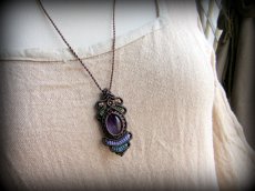 画像10: アメジスト天然石デザインネックレス*紫水晶*マクラメ*ハンドメイド*アメシスト (10)