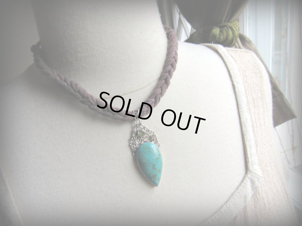 画像6: 青い地球色♪上質クリソコラ＆ペリドットのシルバーペンダントトップ*クリソコーラ*ネイティブアメリカン*シルバー925 (6)