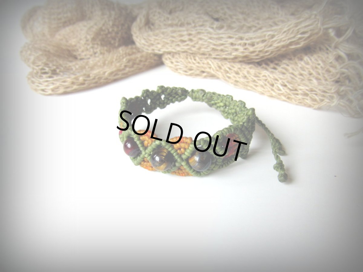 画像7: タイガーアイ ブレスレット/バングル*マクラメアクセ*ハンドメイド*パワーストーン (7)