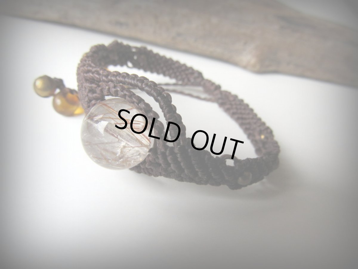 画像9: 大粒ルチルクォーツのブレスレット/バングル*ハンドメイド*マクラメ*パワーストーン天然石 (9)