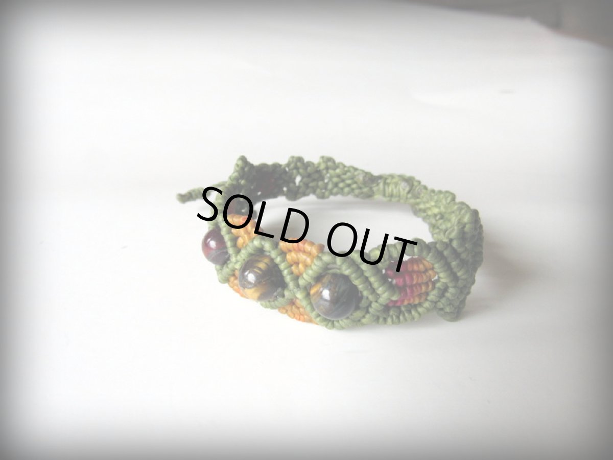 画像9: タイガーアイ ブレスレット/バングル*マクラメアクセ*ハンドメイド*パワーストーン (9)