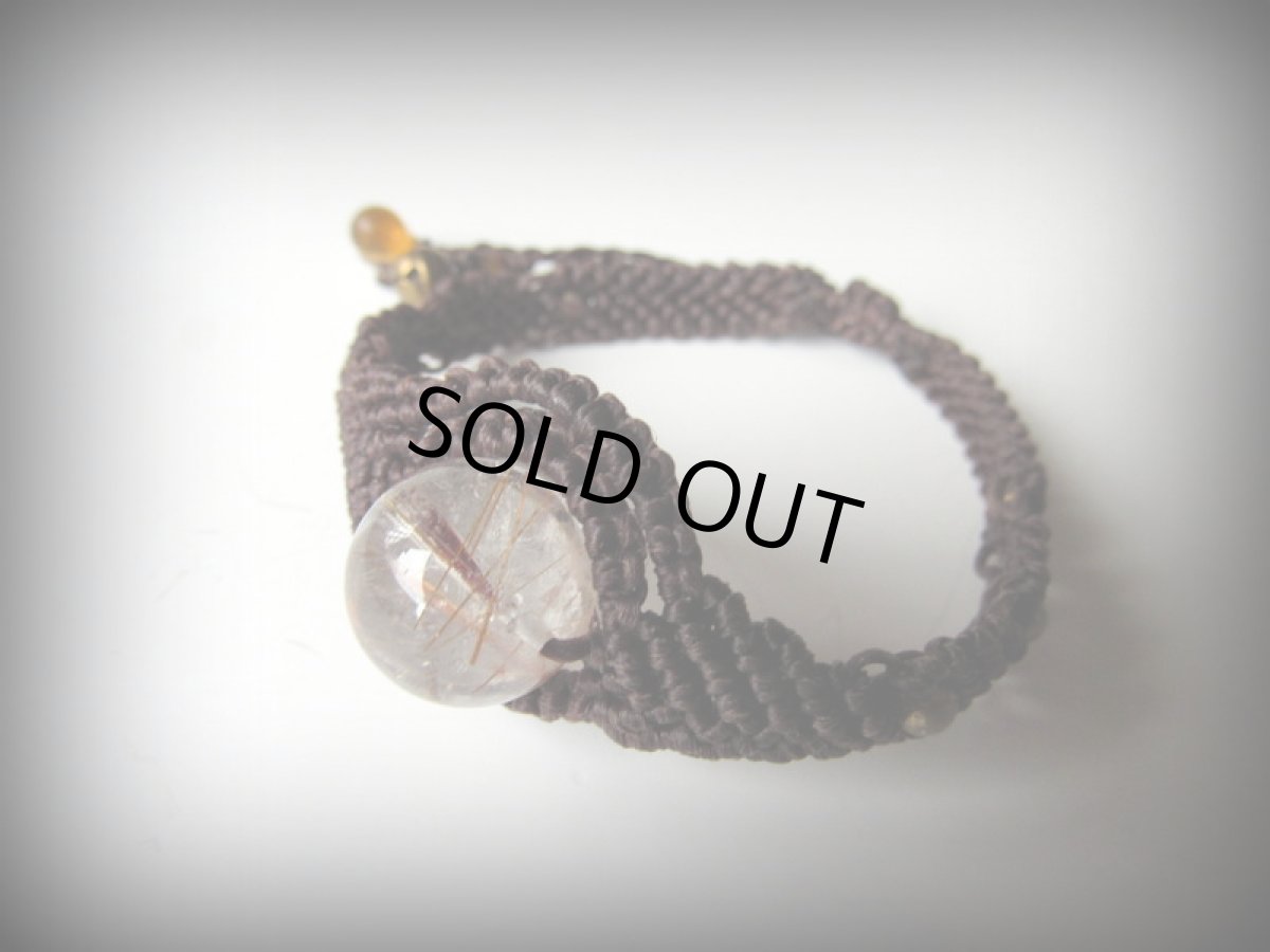 画像6: 大粒ルチルクォーツのブレスレット/バングル*ハンドメイド*マクラメ*パワーストーン天然石 (6)