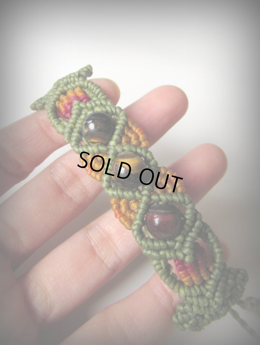 画像8: タイガーアイ ブレスレット/バングル*マクラメアクセ*ハンドメイド*パワーストーン (8)