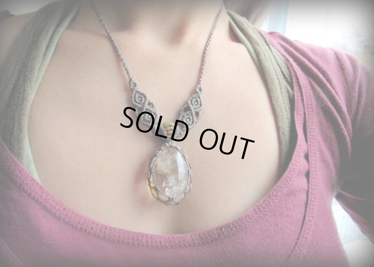 画像3: 大ぶりブラジル産ガーデンクォーツ天然石ペンダント/ネックレス*シンプル*庭園水晶*天然石*パワーストーン (3)