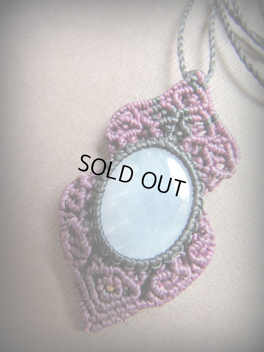 画像9: アフリカ産 天然サファイア天然石デザインネックレス*マクラメ*原石*ハンドメイド*アメシスト (9)