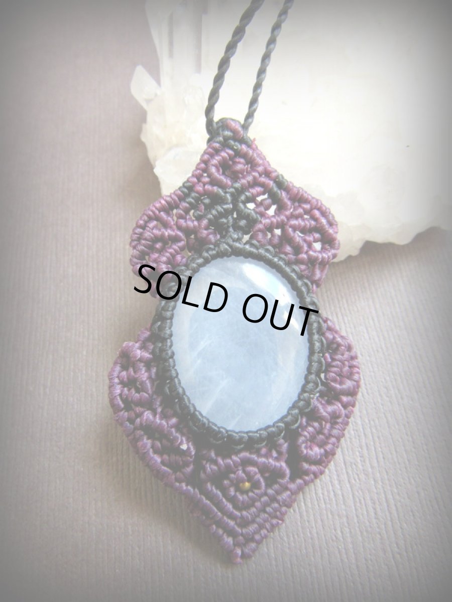 画像3: アフリカ産 天然サファイア天然石デザインネックレス*マクラメ*原石*ハンドメイド*アメシスト (3)