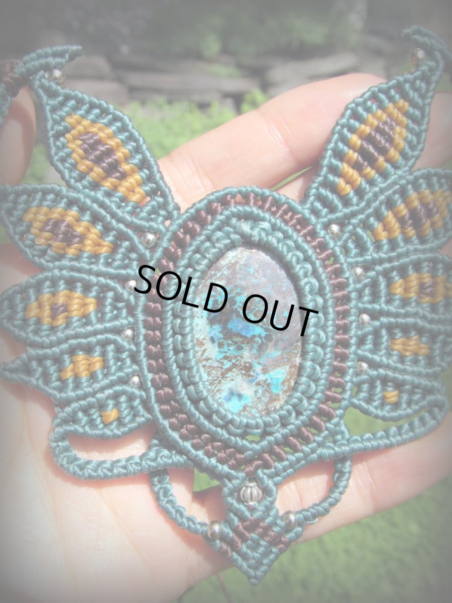 画像5: 1点物★母なる大地の石★ペルー産クリソコラ天然石デザインネックレス/クリソコーラ*マクラメ*パワーストーン (5)