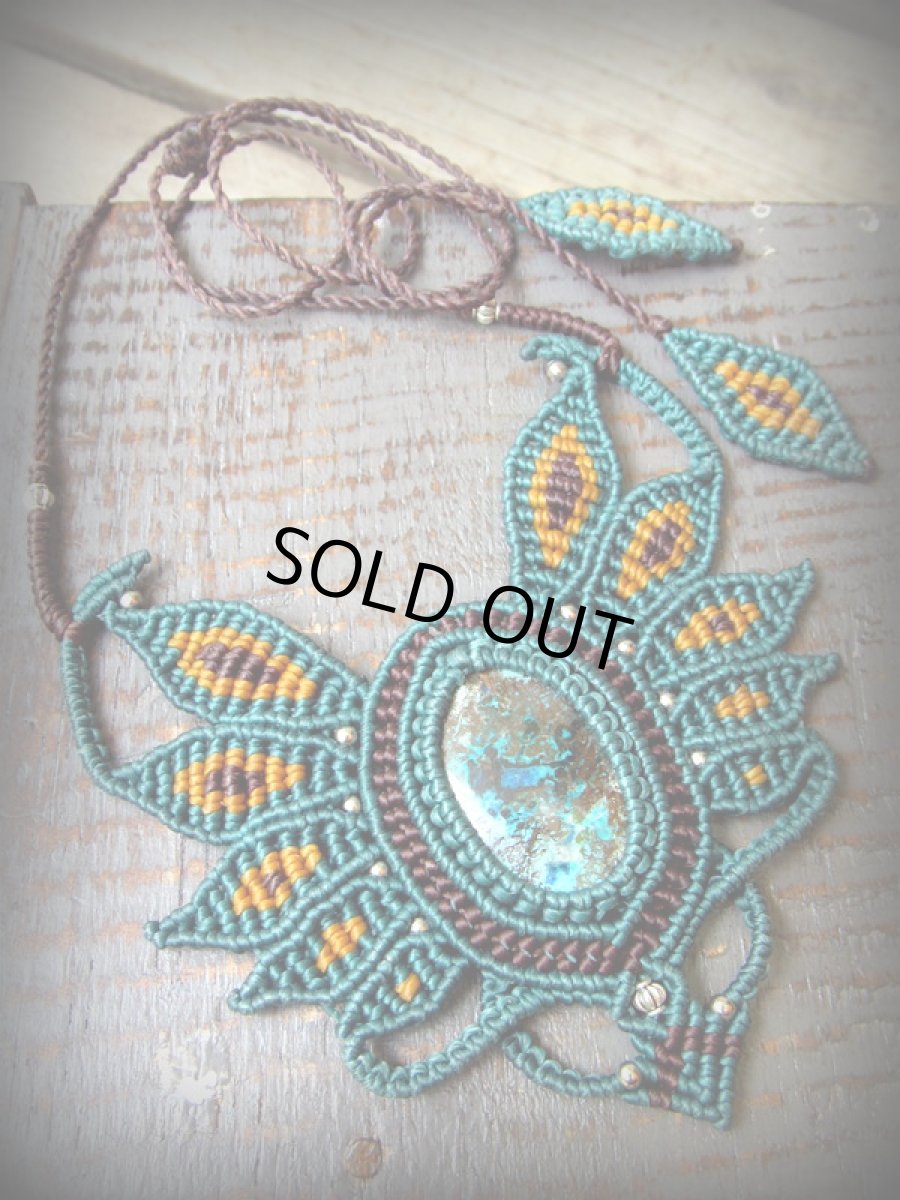 画像9: 1点物★母なる大地の石★ペルー産クリソコラ天然石デザインネックレス/クリソコーラ*マクラメ*パワーストーン (9)