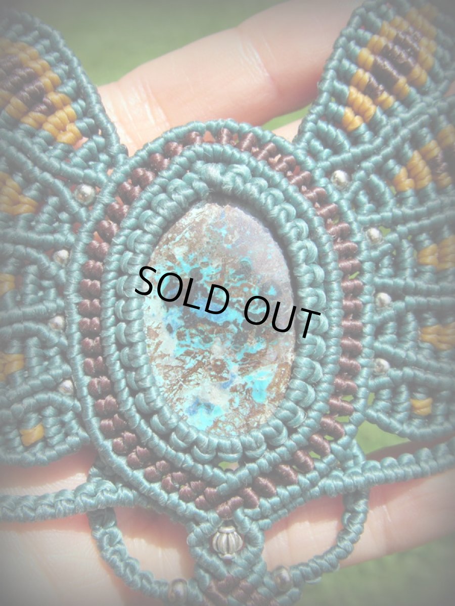 画像4: 1点物★母なる大地の石★ペルー産クリソコラ天然石デザインネックレス/クリソコーラ*マクラメ*パワーストーン (4)