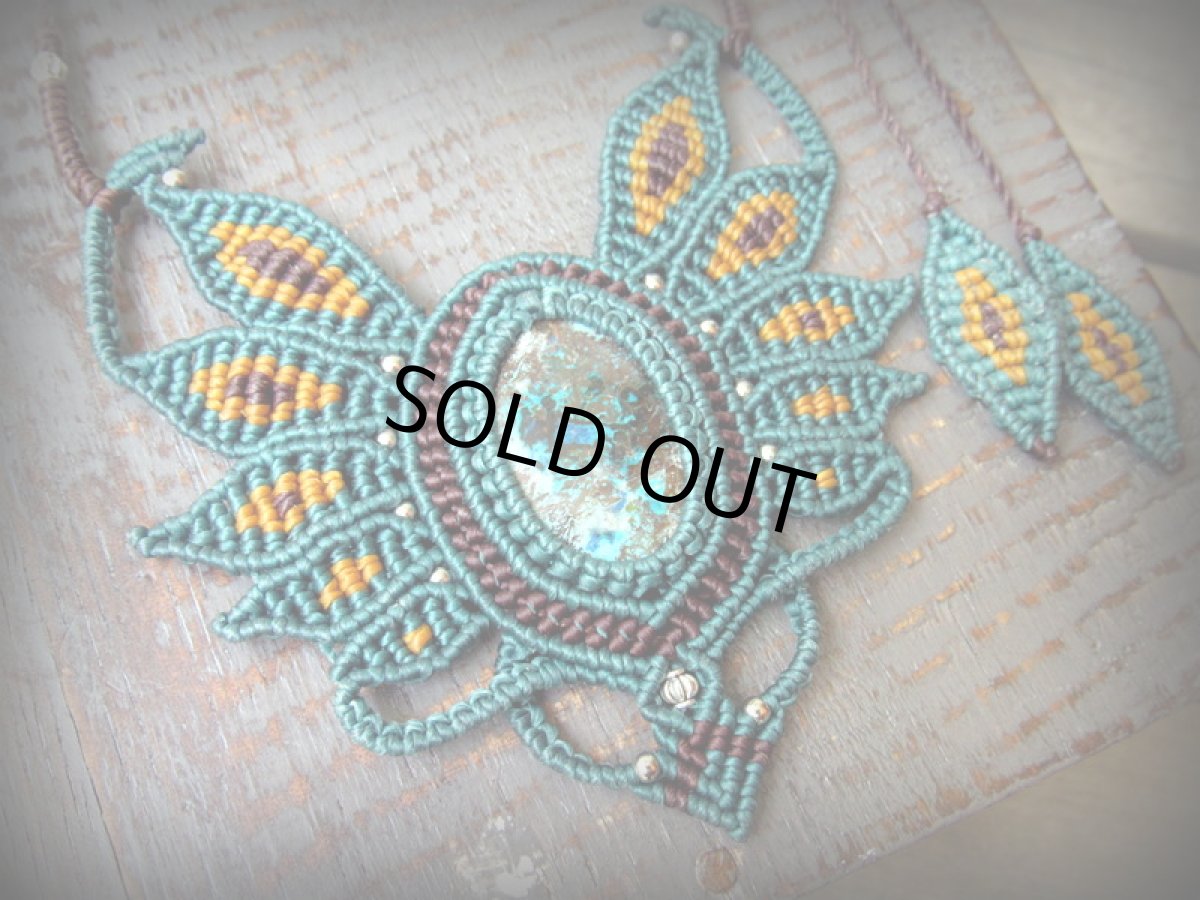 画像15: 1点物★母なる大地の石★ペルー産クリソコラ天然石デザインネックレス/クリソコーラ*マクラメ*パワーストーン (15)