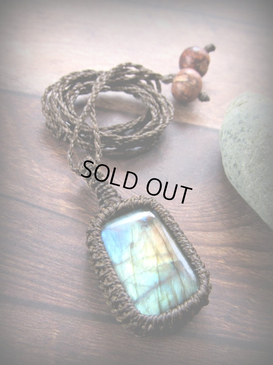 画像11: 1点物★ラブラドライト（カナダ産）★ペンダント/ネックレス★シンプル★石包み★マクラメ★パワーストーン (11)