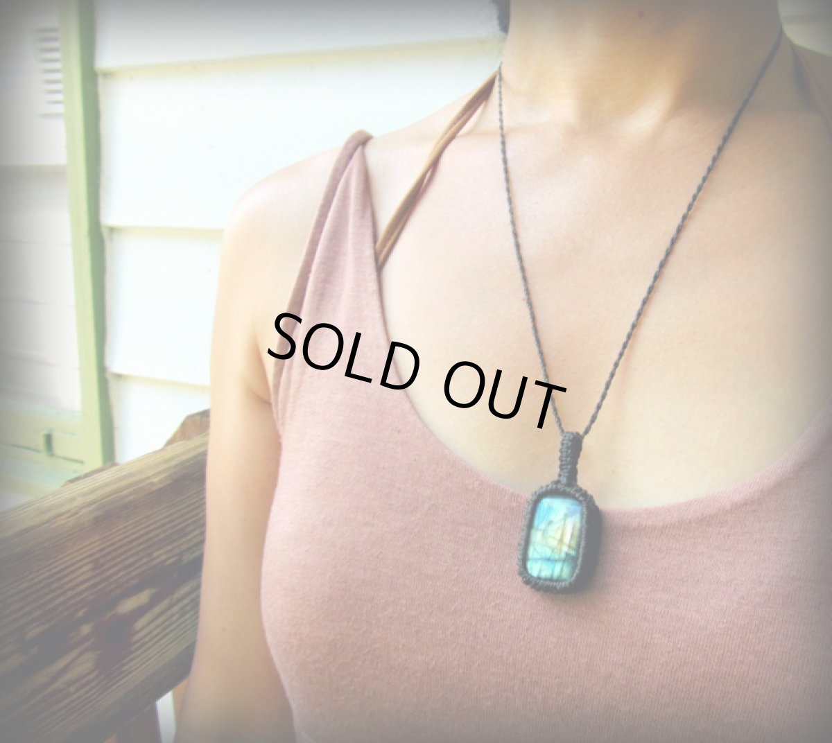 画像3: 1点物★ラブラドライト（カナダ産）★ペンダント/ネックレス★シンプル★石包み★マクラメ★パワーストーン (3)