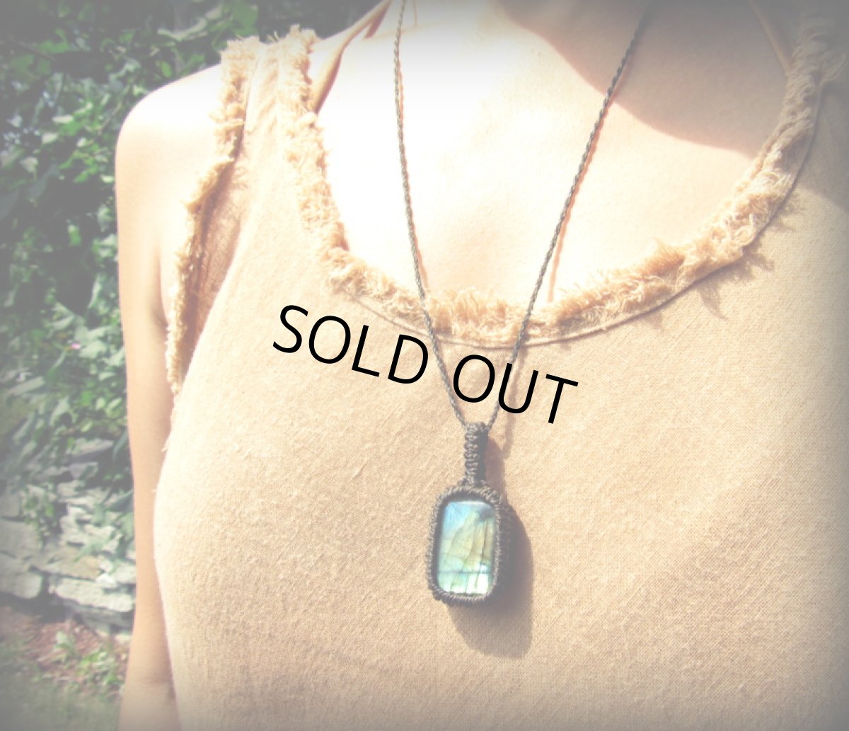 画像4: 1点物★ラブラドライト（カナダ産）★ペンダント/ネックレス★シンプル★石包み★マクラメ★パワーストーン (4)