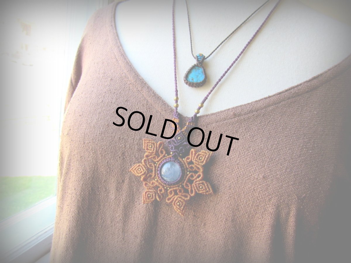 画像6: 1点物★天然サファイア(アフリカ産)デザインネックレス★雪の結晶★マクラメ★ハンドメイド (6)