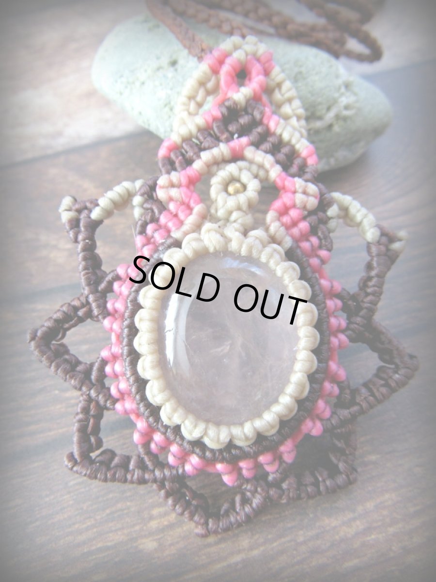 画像10: 1点物★ローズクォーツ天然石ネックレス★ロータス蓮デザイン★曼荼羅★ハンドメイド★パワーストーン (10)