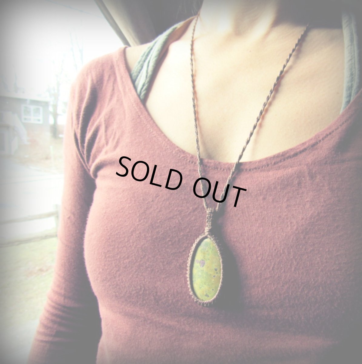 画像4: レア希少♪大ぶりアトランティサイトのシンプルペンダント/ネックレス*スティッチタイト*スティヒタイト*石包み*マクラメ (4)