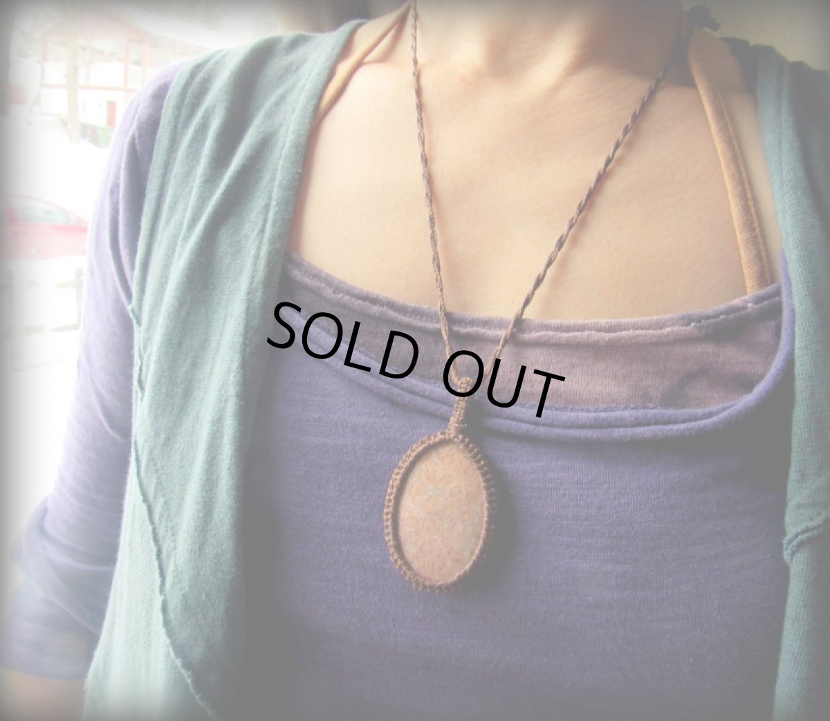 画像3: 1点物★大きな上質フォッシルコーラル（インドネシア産）★珊瑚化石★ネックレス/ペンダント★フォシルコーラル (3)