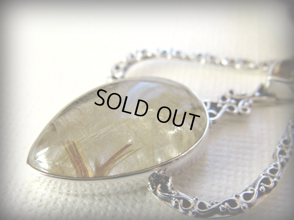 画像11: 1点物★ゴールデンルチルクォーツ&きらきらシトリン★大ぶりシルバー925ペンダントトップ★仕事運・勝負運UP (11)