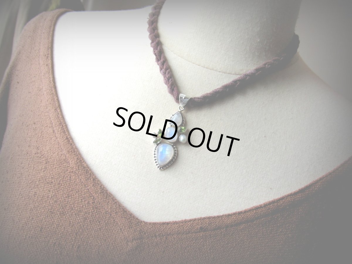 画像7: 1点物★ムーンストーン&ペリドット&パール（真珠）★ペンダントトップ★シルバー925★パワーストーン (7)