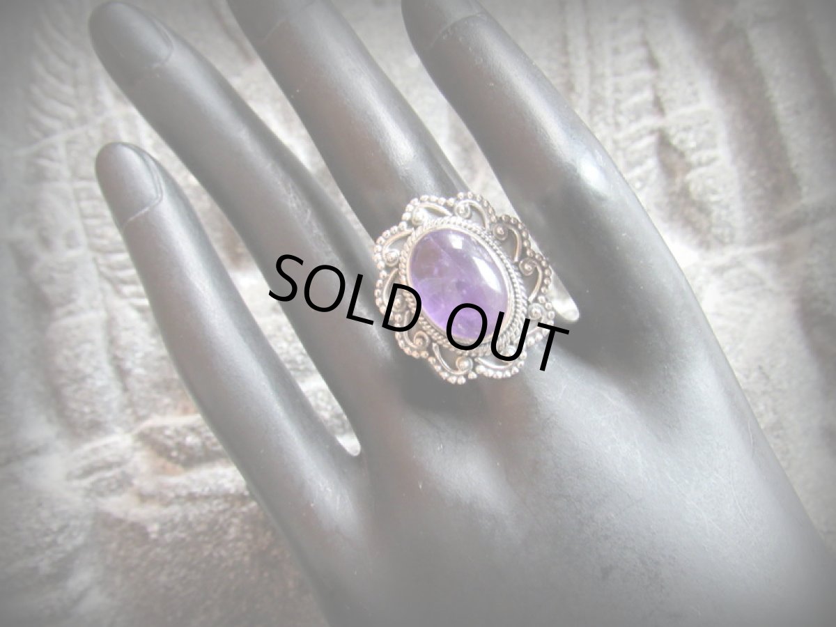 画像7: 1点物★大ぶり高品質アメジスト デザインリング／指輪★13号★スターリングシルバー★シルバー925 (7)