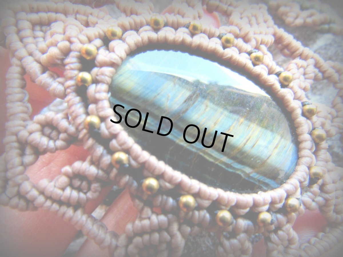 画像9: 1点物★南アフリカ産★上質ブルータイガーアイ／ホークスアイ★ネックレス★マクラメ★天然石パワーストーン (9)