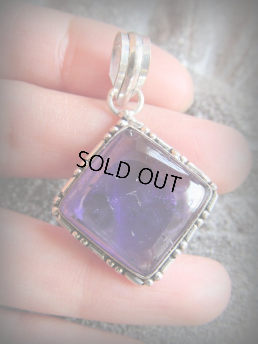 画像4: 1点物★ディープパープル♪アメジスト★ペンダントトップ★紫水晶★パワーストーン天然石★シルバー (4)