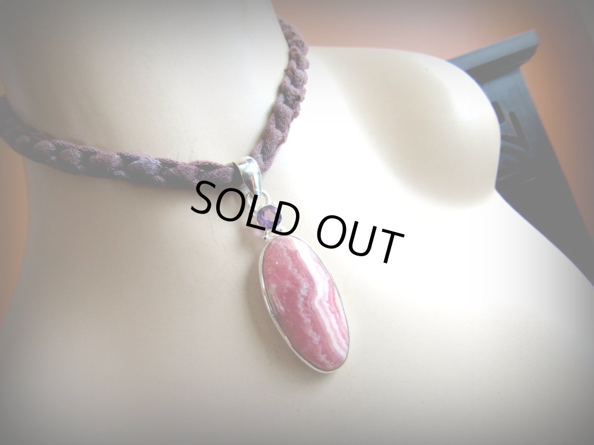 画像6: 1点物★上質ロードクロサイト/インカローズ&アメジスト★ペンダントトップ★SV925★スターリングシルバー★天然石パワーストーン (6)