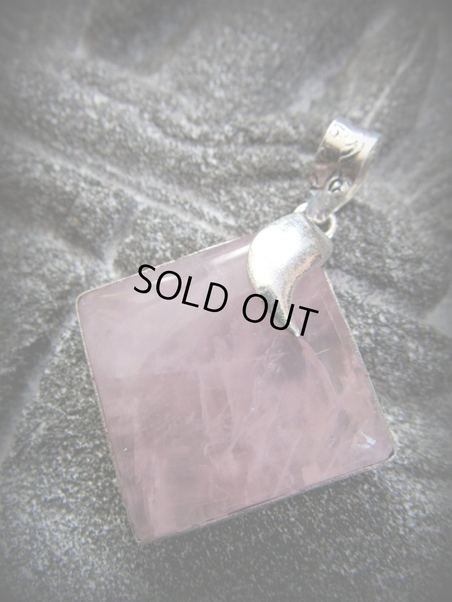 画像3: 1点物★大ぶりローズクォーツ★ペンダントトップ★天然石パワーストーン★シルバー (3)