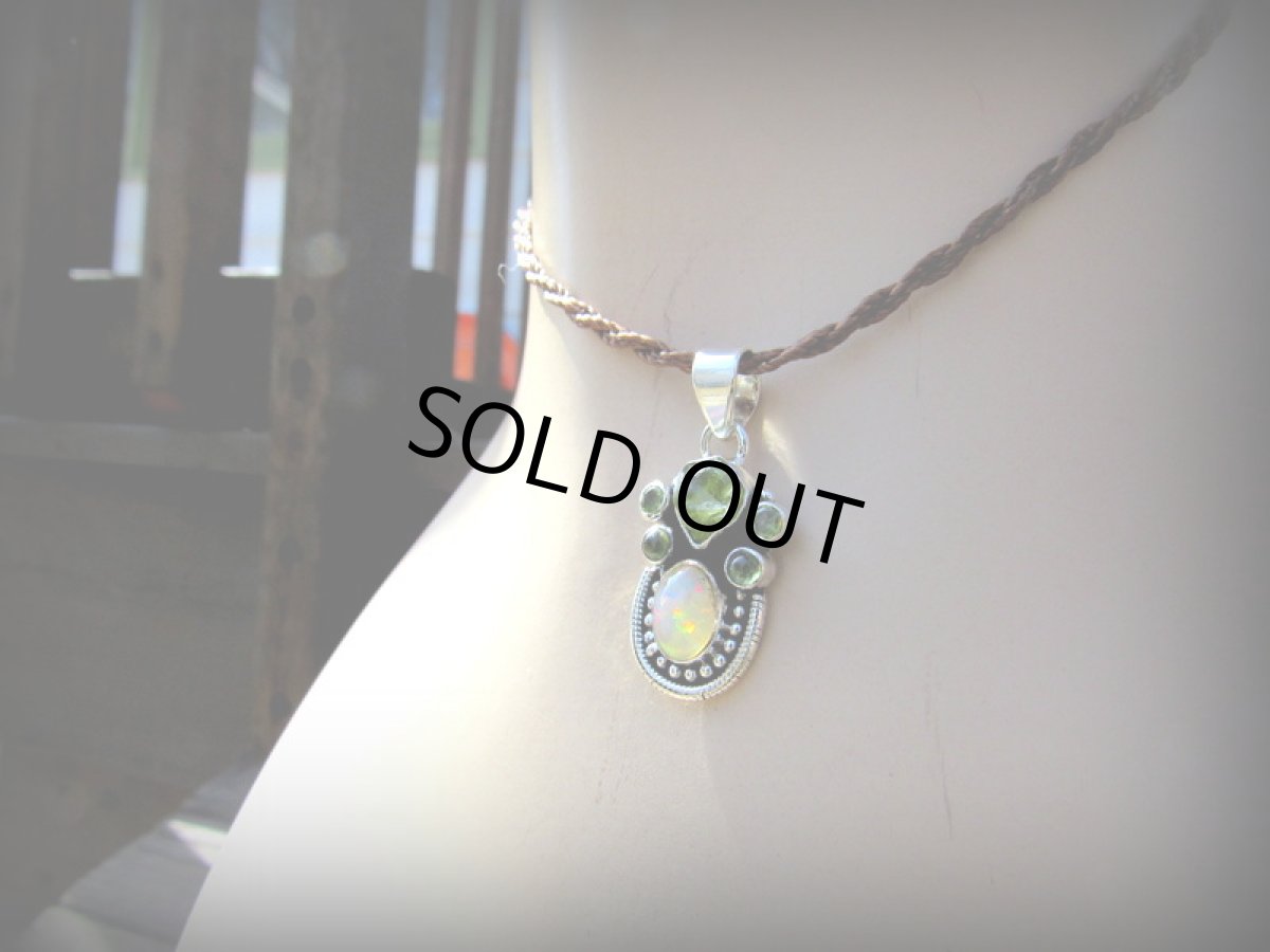 画像3: 1点物★エチオピア産オパール&ペリドット原石★スターリングシルバー★シルバー925★ペンダントトップ★パワーストーン (3)